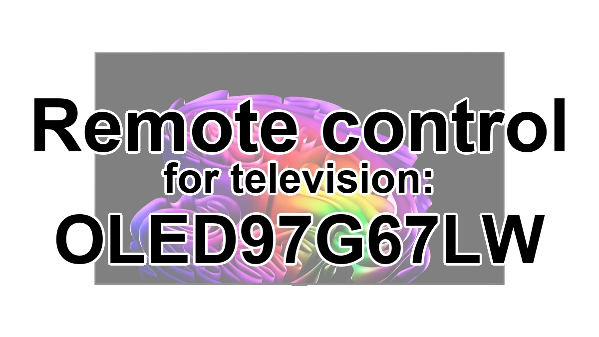 LG OLED97G67LW replacement remote control for seniors