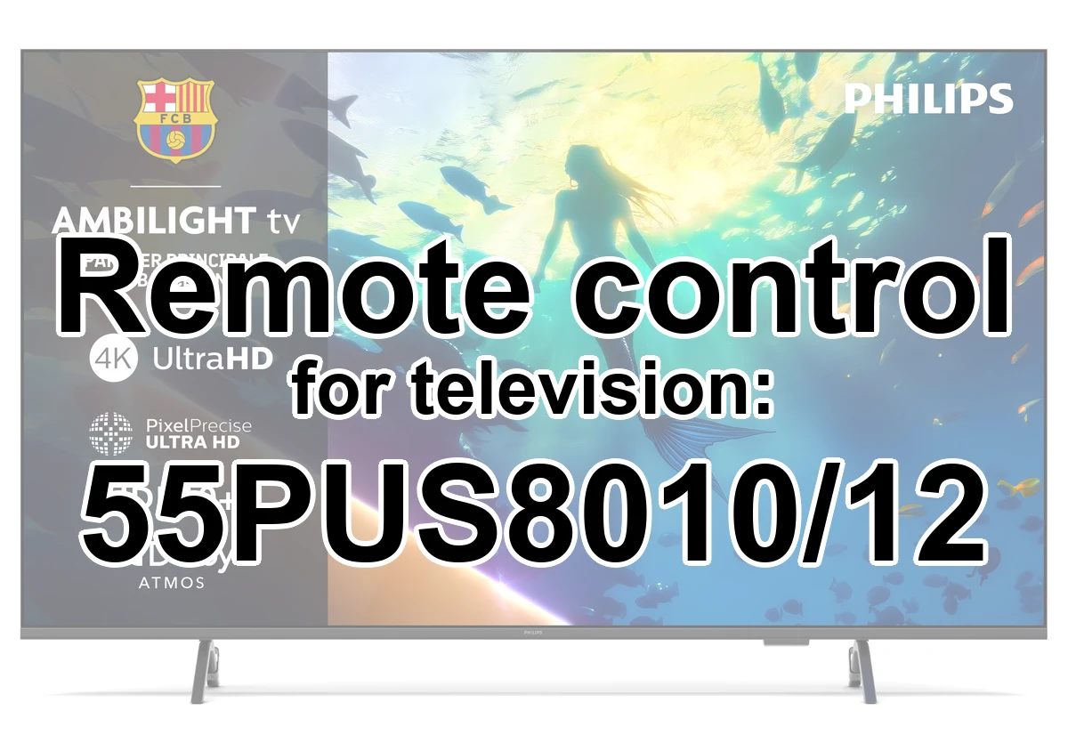 Philips 55PUS8010/12 replacement remote control different look