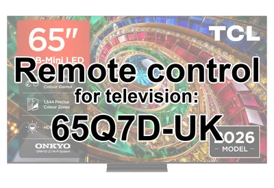 TCL 65Q7D-UK replacement remote control different look