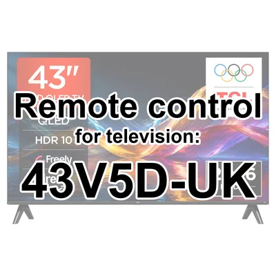 TCL 43V5D-UK replacement remote control for seniors